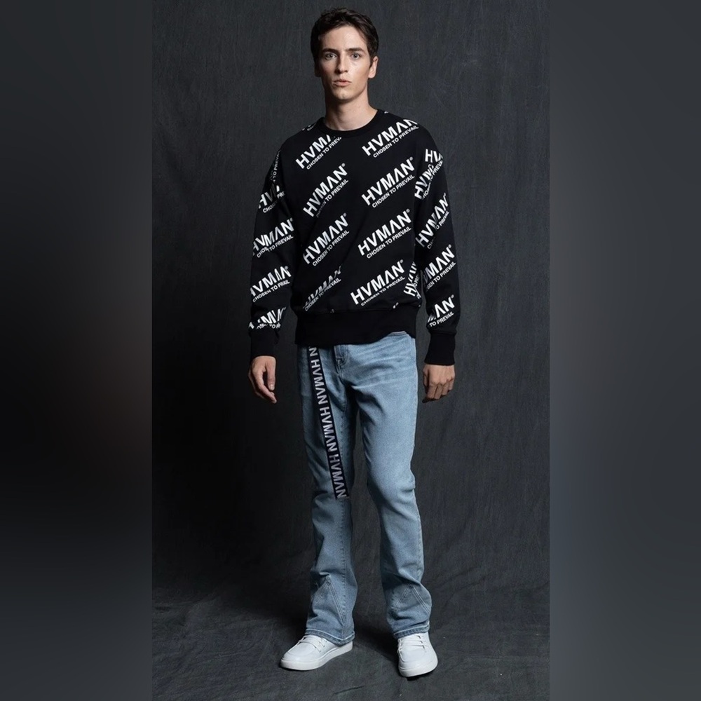 Black and White HVMAN chosen to reveal Sweatshirt size S